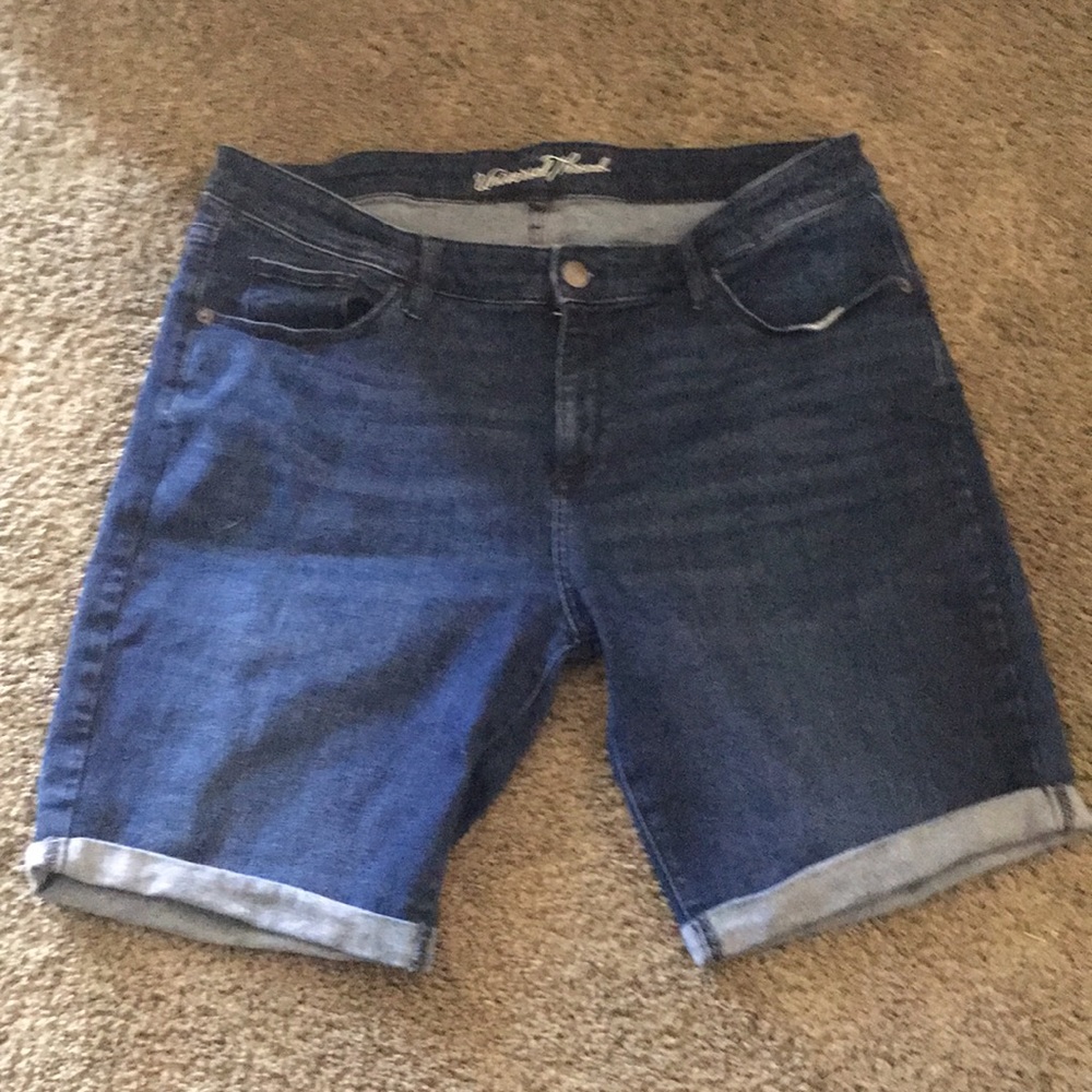 Dark blue denim jean shorts